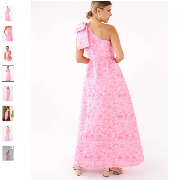 Abbey Glass Small S Caroline Gown pink bubble jacquard nwt - Picture 2 of 8